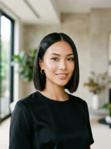 Blunt bob haircut for an oval face shape