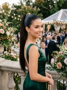 Loose wavy hairstyle for a wedding guest