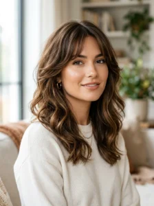 Soft layered hairstyle for a square face shape