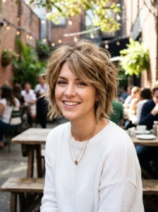 Textured bixie haircut with added volume