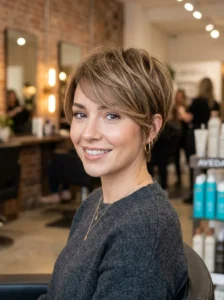 Classic textured pixie crop haircut