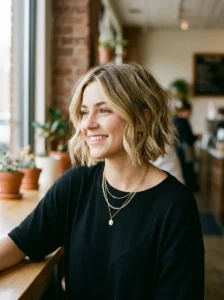 Tousled bob haircut for fine hair