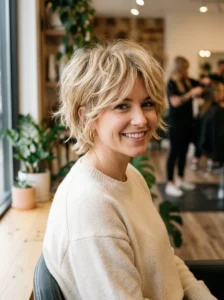 Bixie haircut adding volume to fine hair