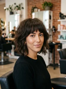 Voluminous choppy bob for long face