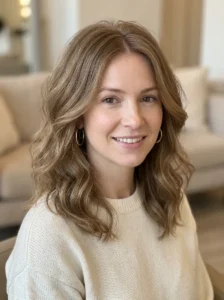 Loose waves hairstyle for fine thin hair