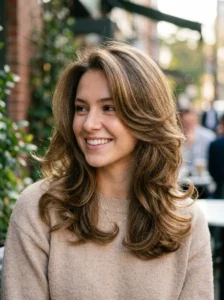 Volumizing layered blowout for fine hair