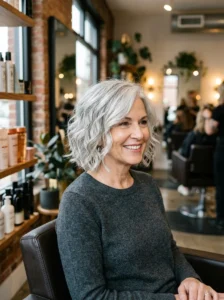 Wavy bob with natural texture