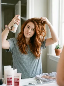 Washing colored hair less often