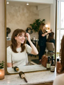 Adjusting to newly cut wispy bangs