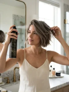 Styling a textured choppy bob