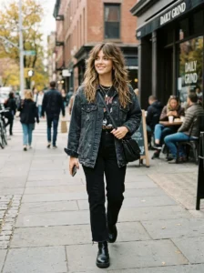 Long shag haircut with textured layers and effortless messy styling.