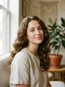 Medium hairstyle with loose curls and romantic soft waves.