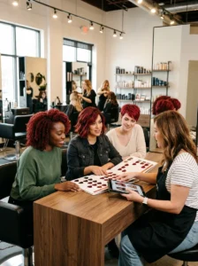 Cherry bomb hair color on different skin tones