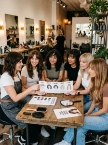 Wispy bangs suited to different face shapes