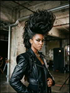 Sky-high dramatic quiff hairstyle