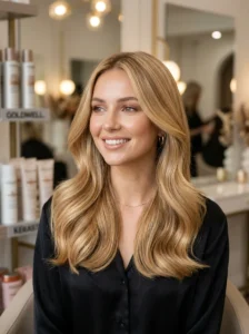 Buttery blonde hairstyle