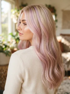 Soft pastel streaky highlights