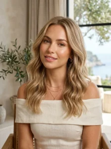 Sandy blonde hairstyle