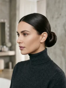 Brunette ballerina bun