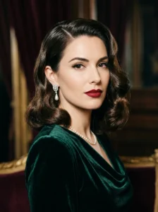 Old Hollywood brunette waves