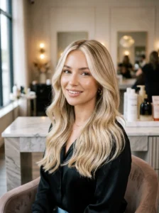 Buttercream blonde with money piece