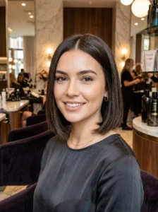 Blunt-ish razor cut bob for fine hair