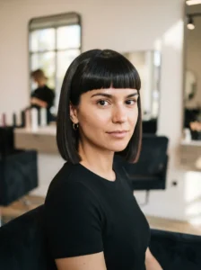 Wavy mullet crop haircut