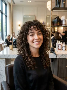 Classic curly shag haircut with layered curls