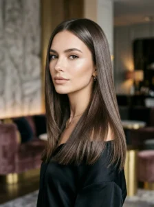 Cool-toned cocoa brown hair