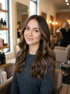 Coffee brown balayage hairstyle
