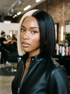 Bold color-block hairstyle