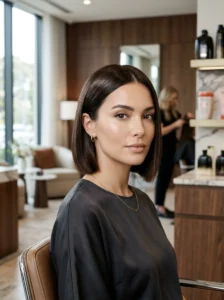 Espresso brown bob hairstyle
