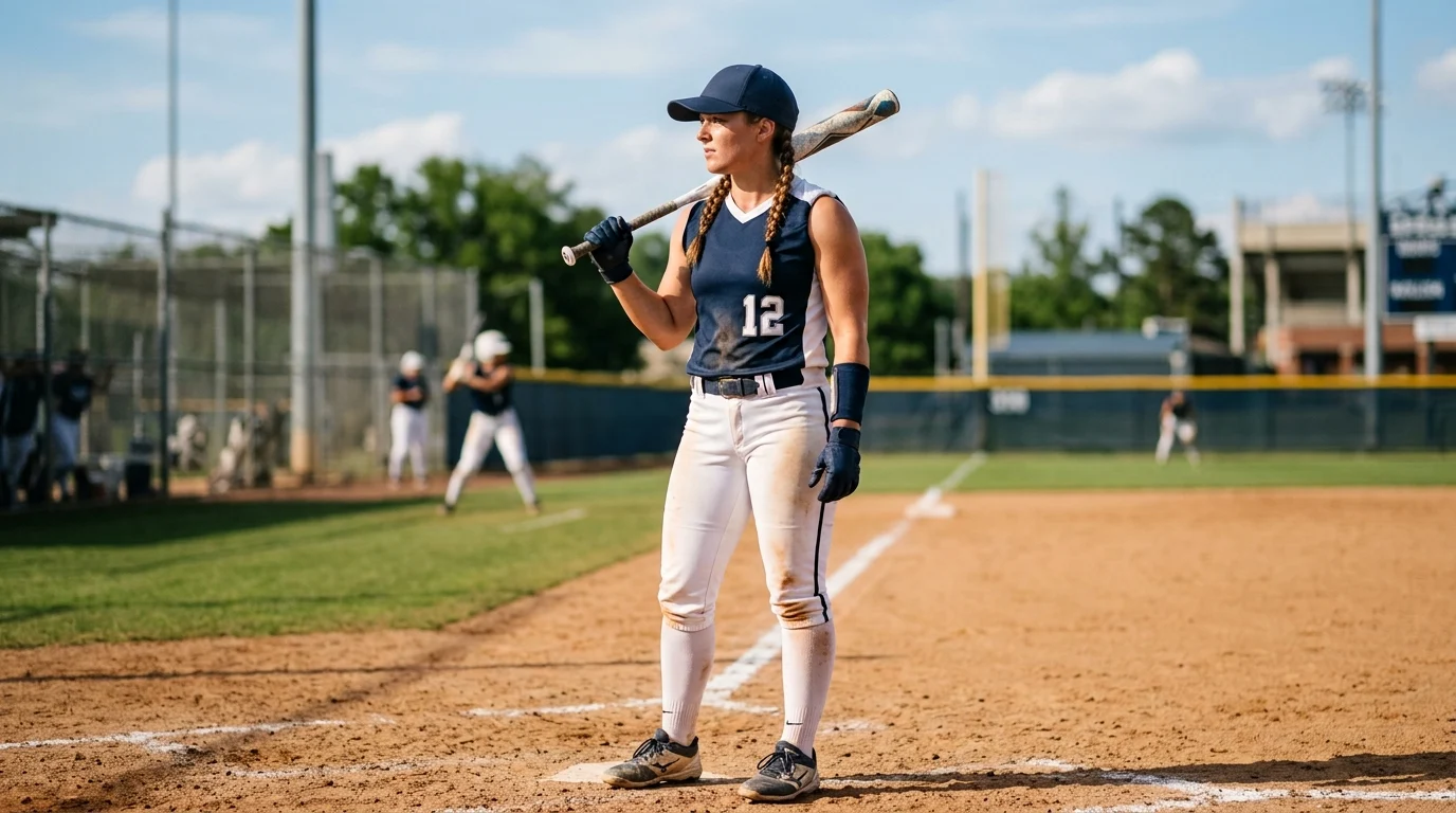 Double Dutch braid softball hairstyle for game day