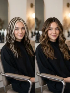 Modern chunky highlights compared with early 2000s chunky highlights