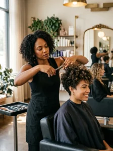 Dry cutting a curly pixie haircut