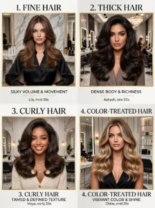 90s blowout for different hair types