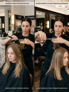 Comparison of razor cutting and scissor cutting on fine hair