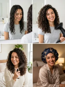 Different natural curl patterns from loose waves to tight coils