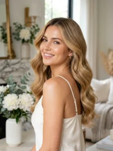 Rooted honey blonde hairstyle