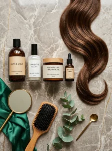 Hair care products for maintaining brunette hair color
