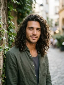 Curly bro flow hairstyle