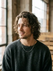 Loose curly shag haircut