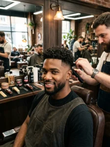Curly crop haircut for men