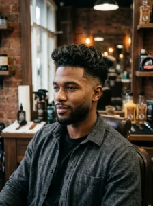Curly quiff hairstyle