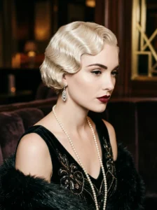 Platinum blonde finger waves