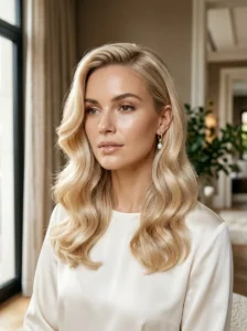 Soft platinum blonde hairstyle