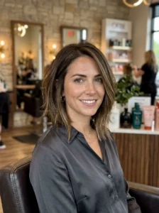 A-line razor cut bob hairstyle
