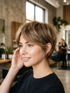 Soft razor pixie bob for fine hair