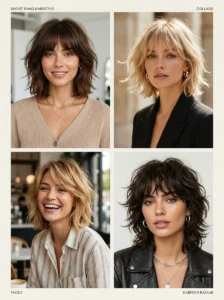 Trending short shag hairstyles with bangs