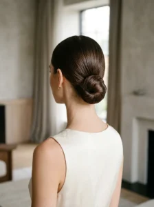 Classic brunette low bun